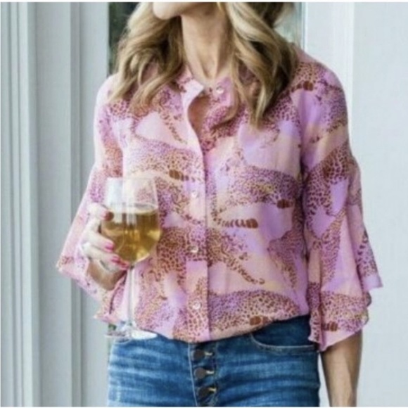 CAbi 5711 Minx Sheer Leopard Blouse Size XS - Picture 9 of 9